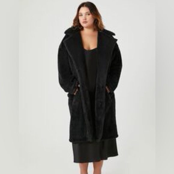 Forever 21 Jackets & Blazers - NWOT Forever 21 Plus Faux Fur Black Jacket 3x